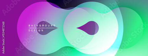 Abstract fluid shapes blend, creating vibrant gradient background. Modern design utilizes overlapping layers, soft colors.