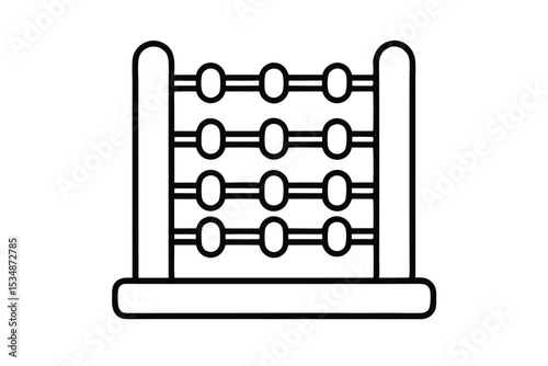 Illustration of a simple abacus with beads on white background
