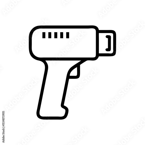 Barcode Scanner Line Icon – Minimalist Black Outline Symbol for Product Scanning, Inventory Management, Retail Checkout, and Point of Sale Systems