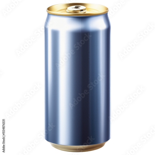 Sleek metallic beverage can with gold pull tab on gradient background