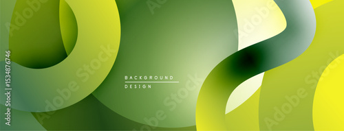 Abstract fluid shapes, vibrant green hues, smooth gradients. Modern design element, perfect backdrop for projects. Minimalist aesthetic.