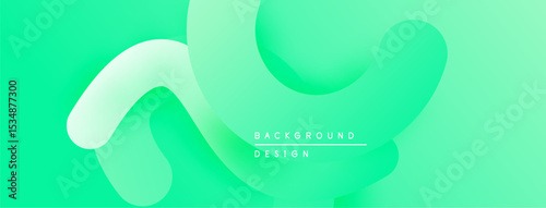 Abstract fluid shapes, vibrant green gradients. Modern design element for backgrounds, presentations. Smooth curves create dynamic visual.