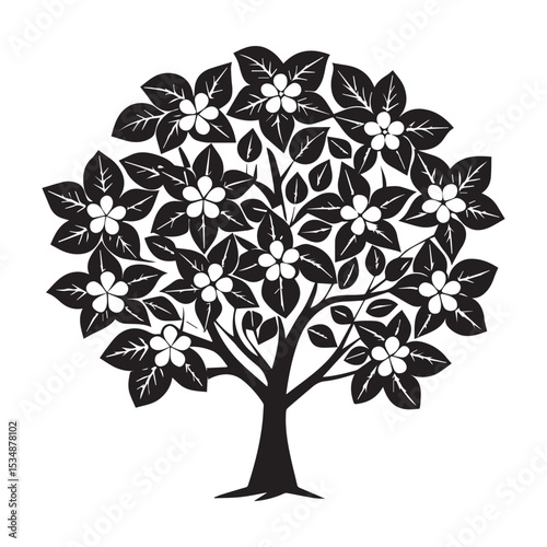 a pear tree flower icon with clustered white petal