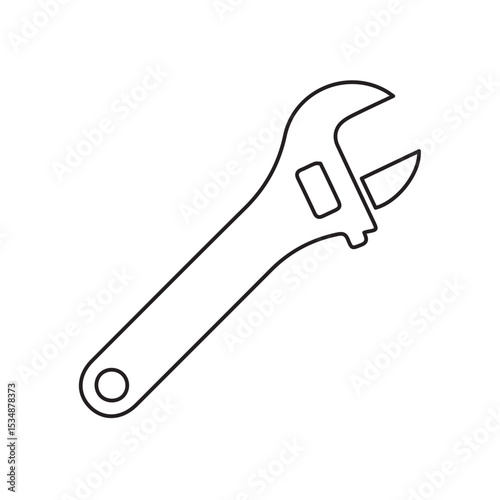 Adjustable wrench line icon