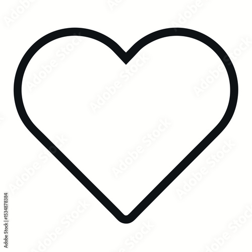 Simple Outline Heart Icon - Symbol of Love, Health, Care, Romance, and Favorite Concepts Vector