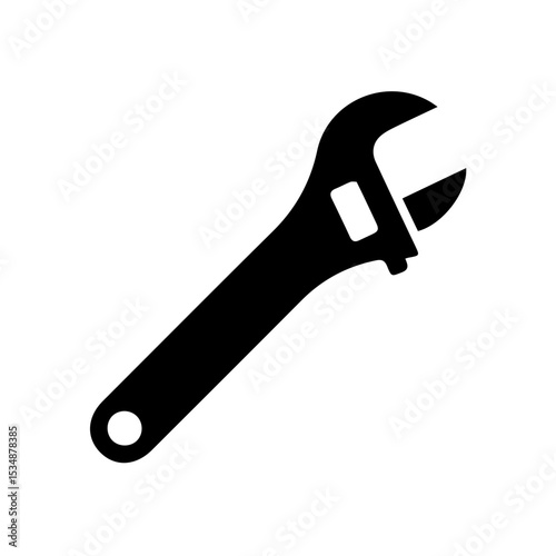 Adjustable wrench glyph icon