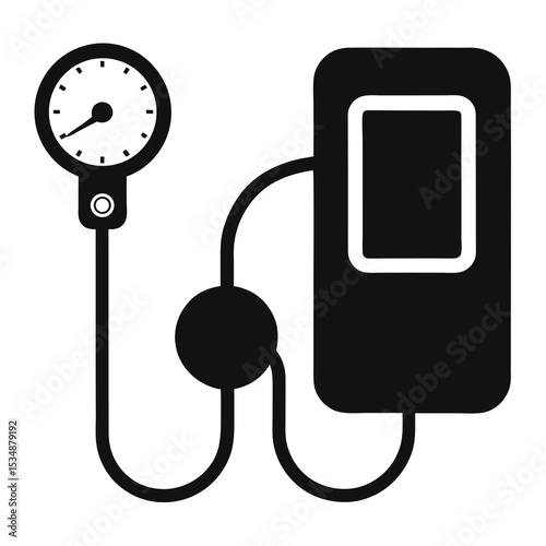 Blood Pressure Monitor Icon - Medical Equipment, Health Check, and Cardiovascular Measurement Symbol