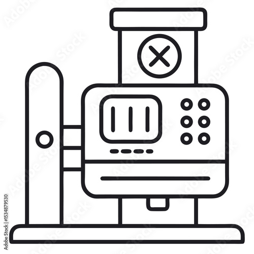 Industrial Test Measurement Device Outline Icon - Quality Control, Manufacturing, and Engineering Equipment