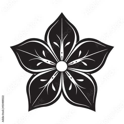 a papaya flower icon with five creamy white petals