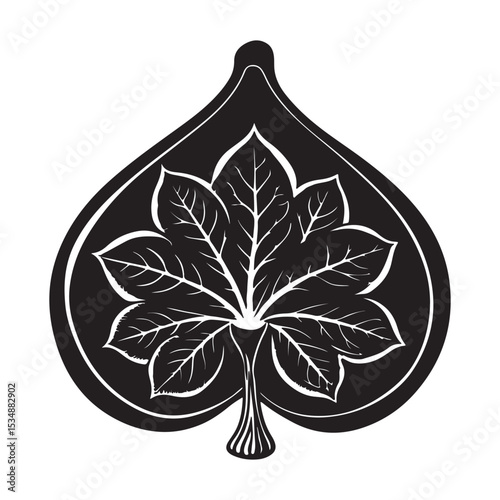 a fig tree flower icon hidden inside the-fruit 