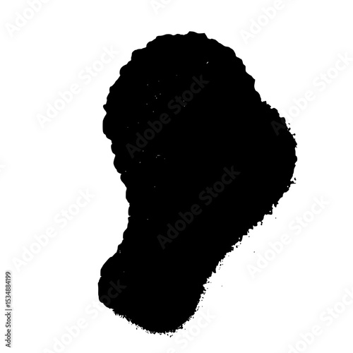 black fried chicken drumstick silhouette vector