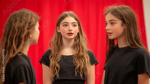 Action shot of students participating role play activity understand diverse perspectives focusing their expressions body language Use natural or soft lighting to highlight the moment of understanding