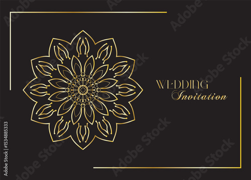 The Gold Mandala Wedding Iinvitation Card