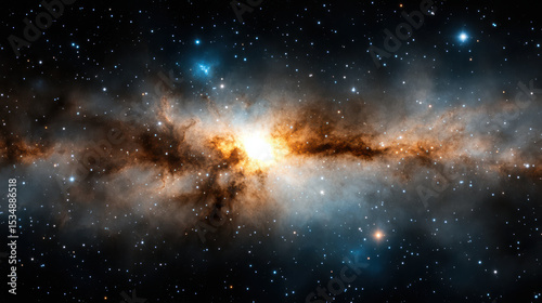 Brilliant cluster of stars in cosmic scene, showcasing vibrant colors and deep space beauty
