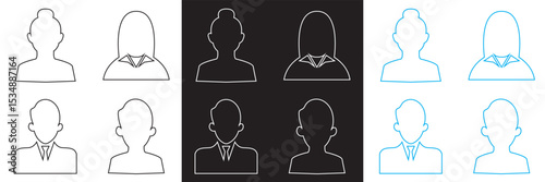 Avatar icon. person icon people. Male and female profile icon.  Vector for websites, mobile interfaces, presentations, banner, visual branding etc. Vector illustration. EPS 10