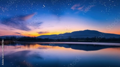 sunset over the lake