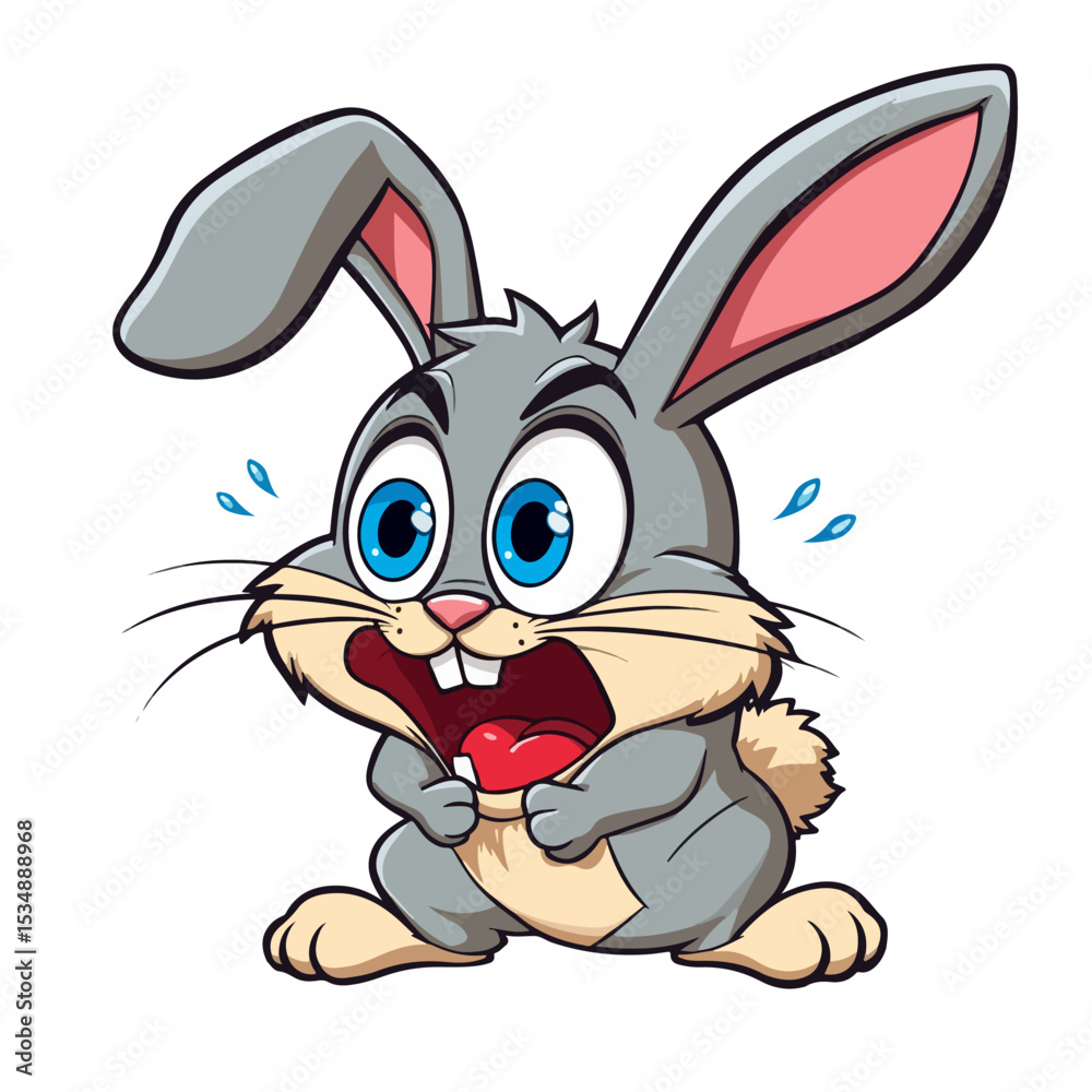 Obraz premium Hand drawn cartoon rabbit vector illustration