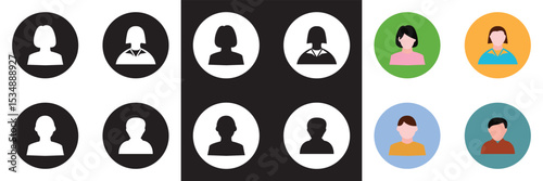 Avatar icon. person icon people. Male and female profile icon.  Vector for websites, mobile interfaces, presentations, banner, visual branding etc. Vector illustration. EPS 10