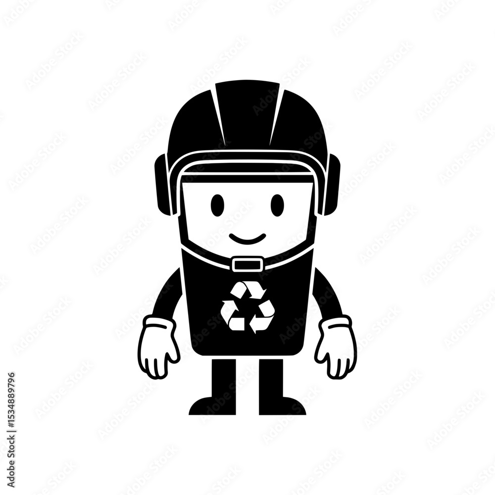 Fototapeta premium Eco-Friendly Recycling Bin Mascot