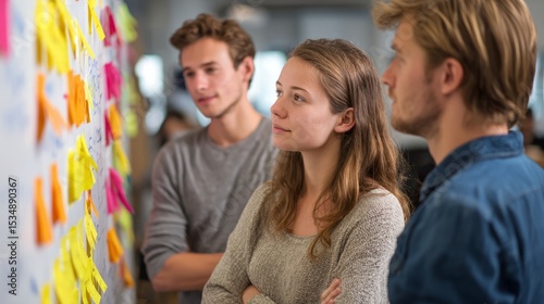 The working team conducts work reasoning and brainstorming in the office

