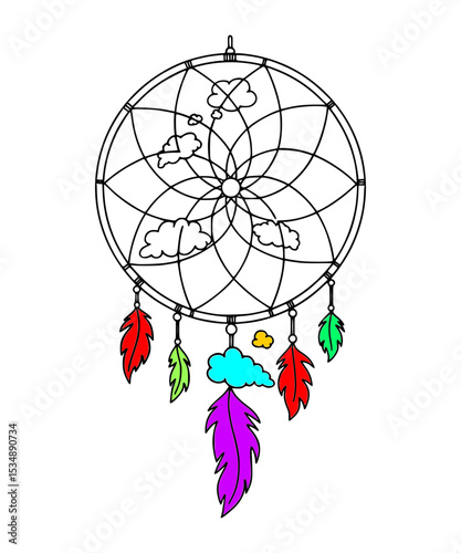 Dreamcatcher catching colorful dreams