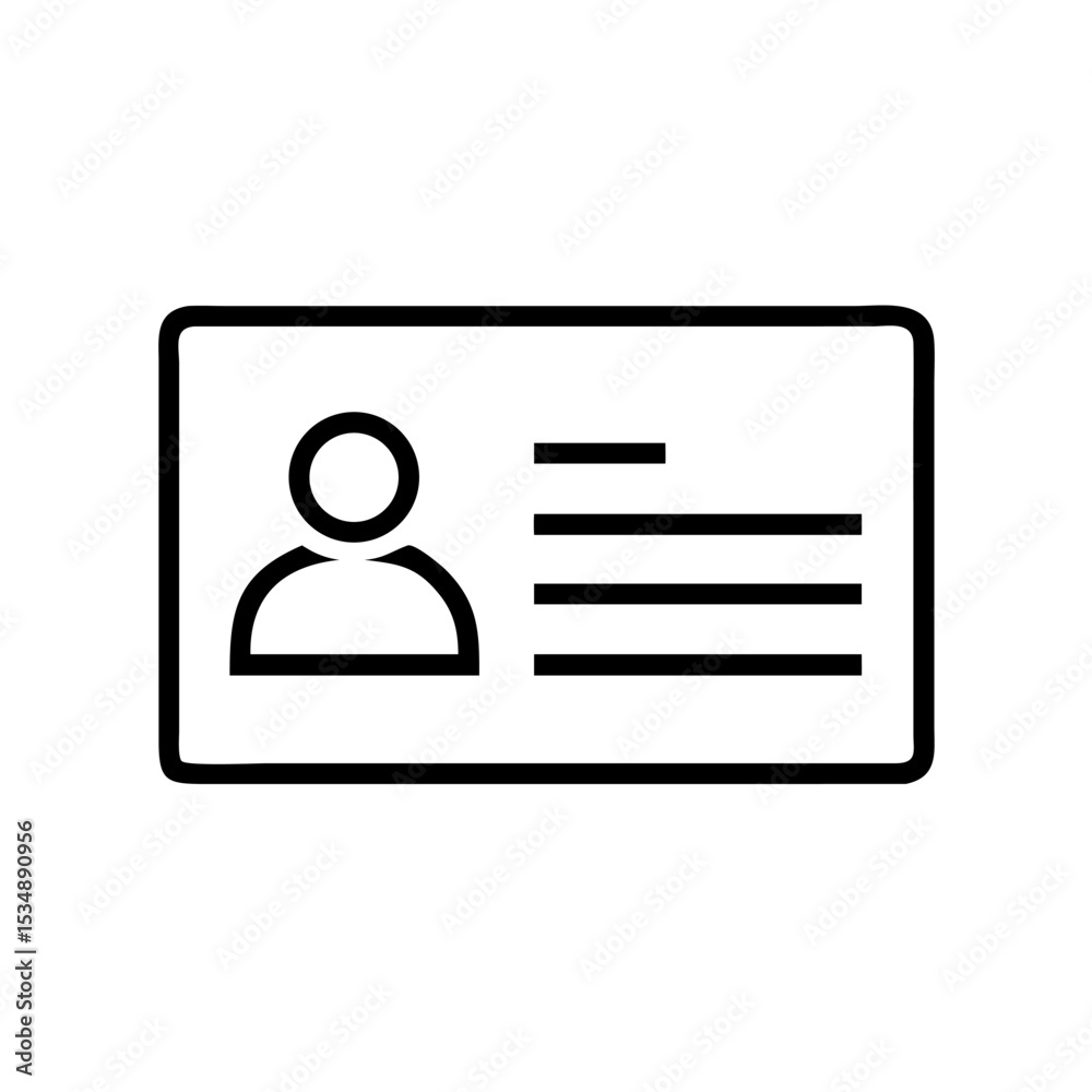 Business Card and ID Badge Line Icon – Minimalist Black Outline Symbol for Contact Information, Employee Identification, and Professional Networking
Business Card and ID Badge Line Icon – Minimalist Black Outline Symbol for Contact Information, Employee Identification, and Professional Networking