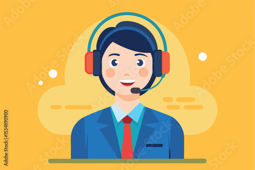 Customer service representative engaging with clients in a vibrant workspace during daytime