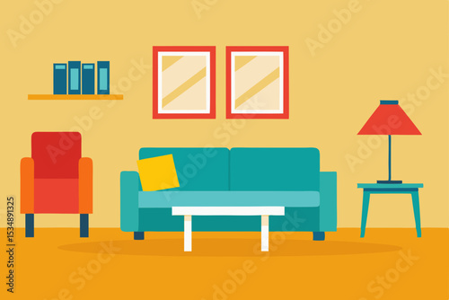 dual purpose living room with foldable furniture  .svg