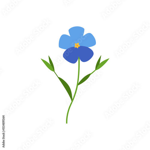 flax flower on white background  .svg