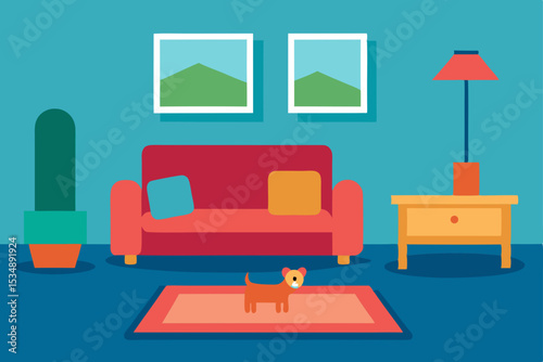 living-room-with-pet-corner-and-dog-bed--.svg