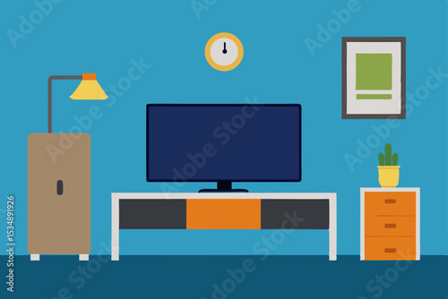 living-room-with-wall-mounted-tv-and-console