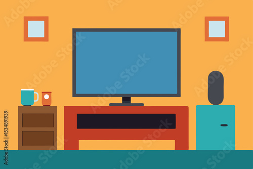 living-room-with-wall-mounted-tv-and-console--.svg
