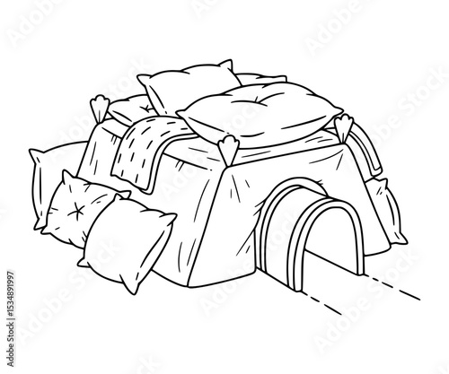 Pillow fort with a secret tunnel