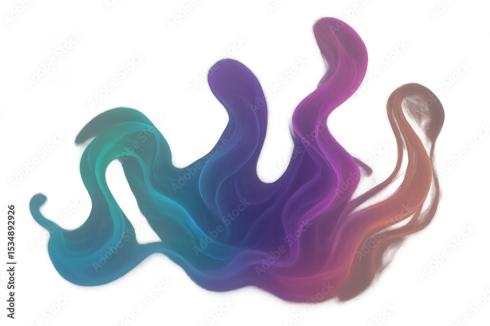 Fototapeta premium Colorful smoke creating abstract shapes on a transparent background, perfect as a design element for various projects