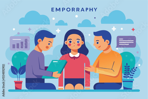 Team collaboration in a creative workspace for brainstorming ideas