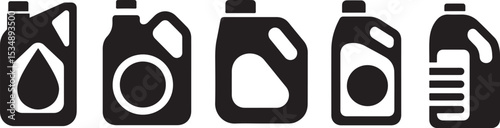Three Simple Black and White Oil Container Icons