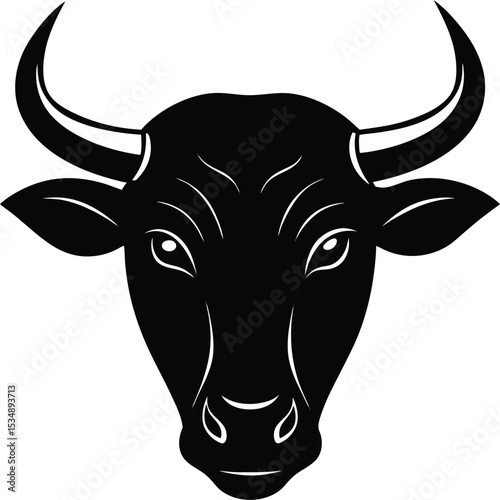 black and white bull silhouette