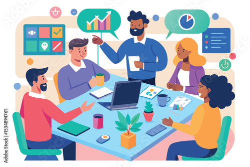 Team collaboration in a modern office during a meeting