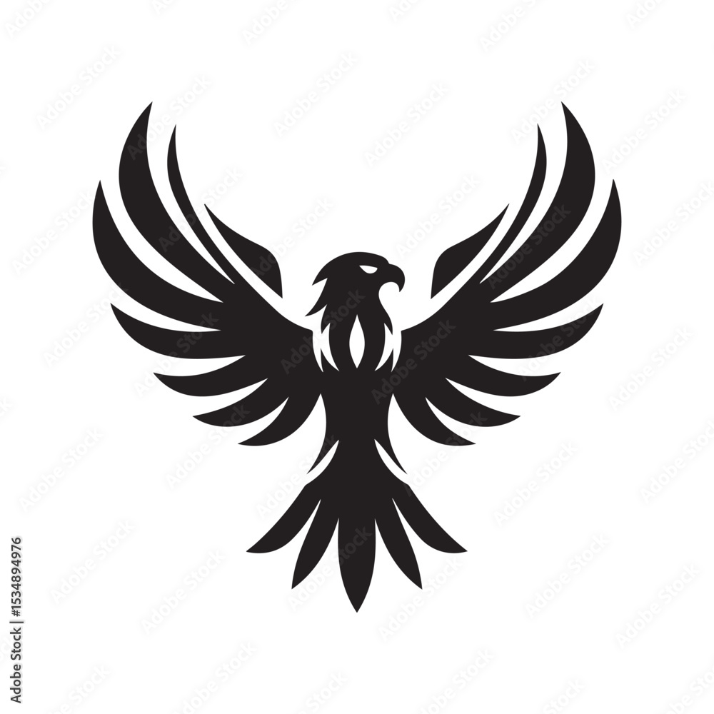 Fototapeta premium hawk vector silhouette clip art logo design illustration