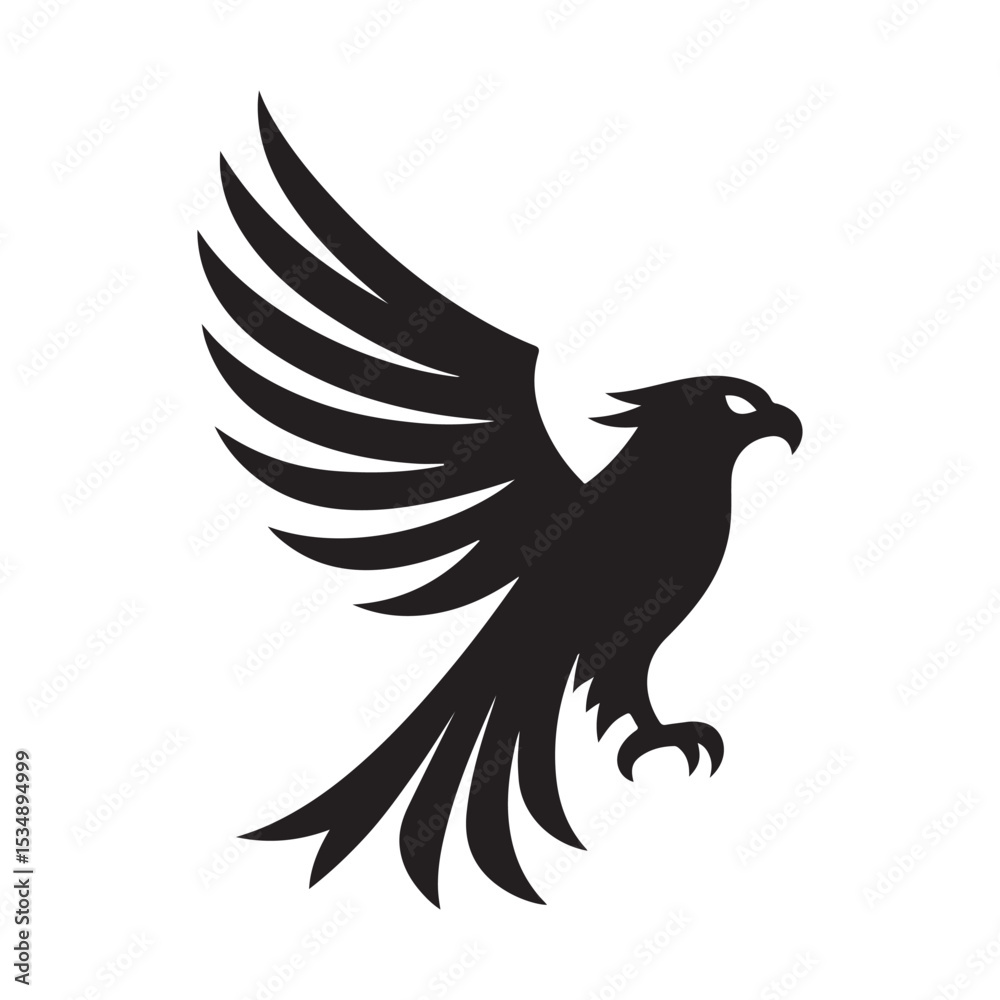 Obraz premium hawk vector silhouette clip art logo design illustration