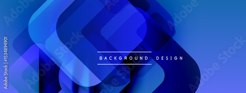 Abstract blue layers create dynamic visual effect. Modern design suitable for backgrounds, presentations, websites. Smooth gradients, overlapping shapes.
