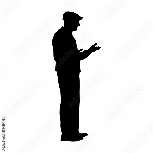 silhouette of a grandfather praying