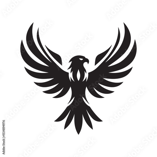 hawk vector silhouette clip art logo design illustration