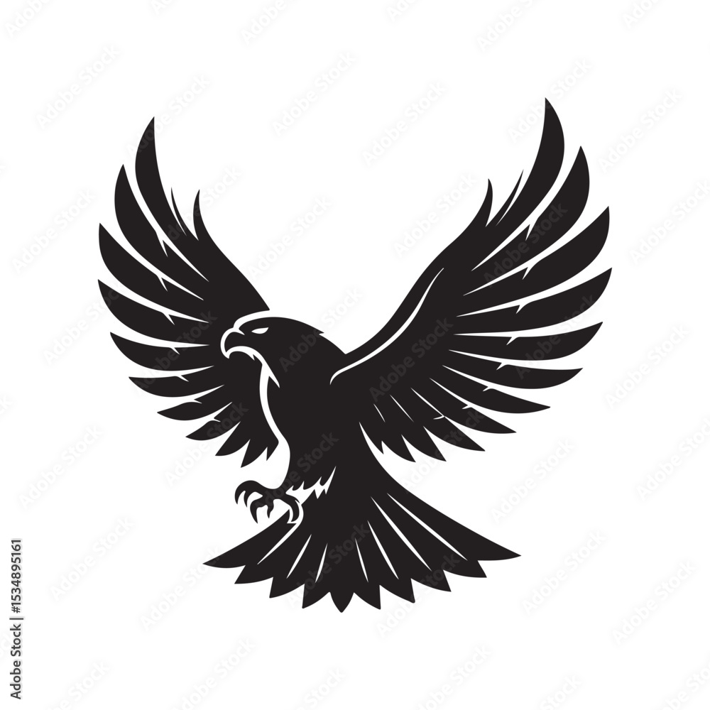 Fototapeta premium hawk vector silhouette clip art logo design illustration