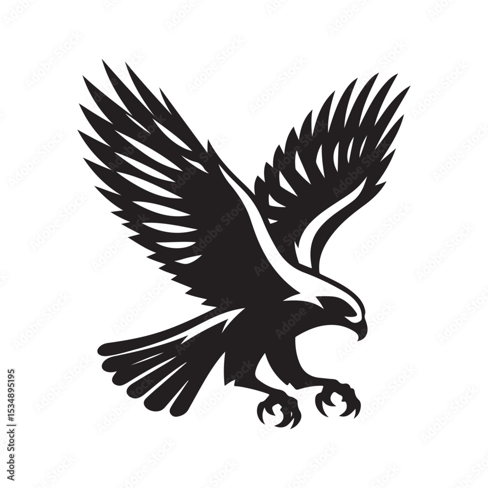 Fototapeta premium hawk vector silhouette clip art logo design illustration