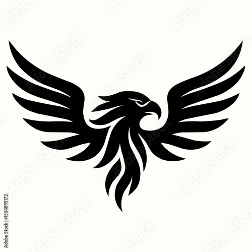 Tribal eagle with spread wings vector illustration for a striking tattoo design
