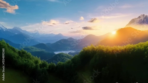 sunset in the mountains