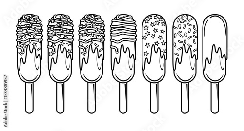 small ice cream sticks various flavors
