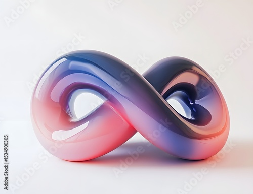 An elegant abstract shape in 3D, showing an S-curve knot with rich purple liquid enclosed