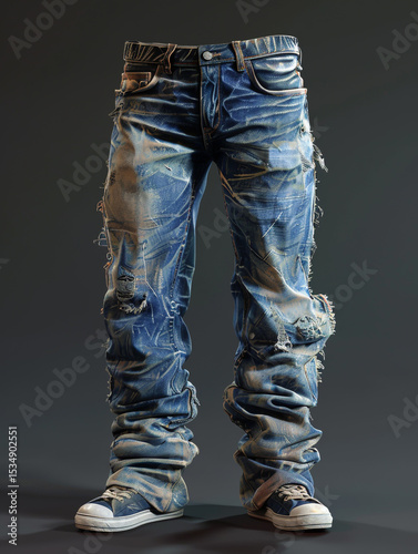 A soft, worn-in washed denim fabric with gentle fades and natural creases, showing realistic texture, subtle lighting, and detailed stitching in a cozy, casual setting